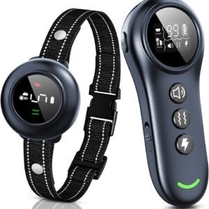 2-in-1 Dog Shock Collar & Dog Bark Collar - Smart Anti Barking Dog Training Collar with 5 Adjustable Sensitivity & 3300FT Remote for All Breeds IP67 Waterproof E-Collar