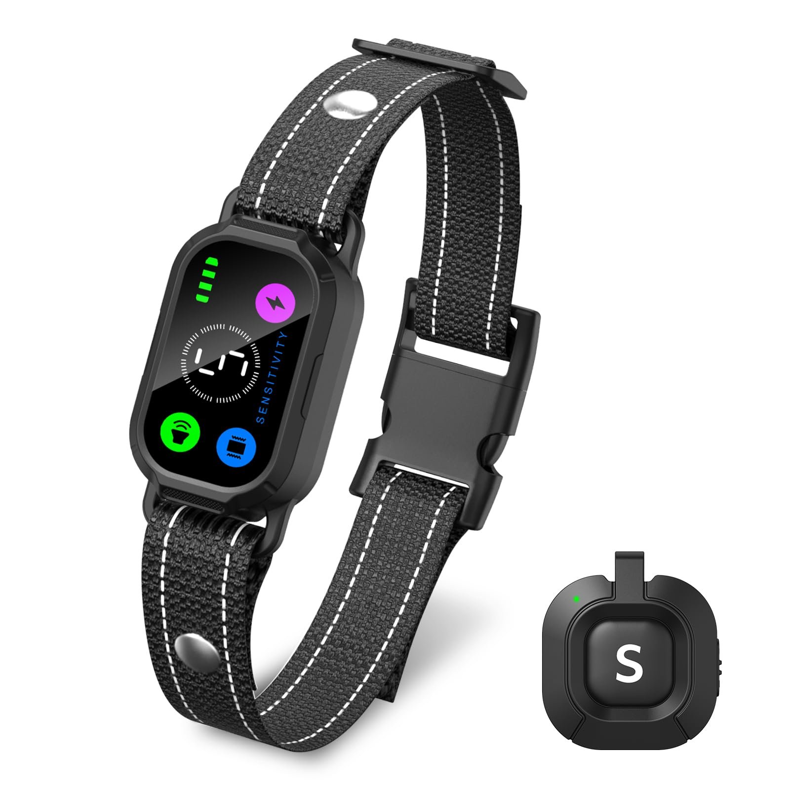 Dog Bark Collar with Remote Control,Smart 2-in-1 Automatic & Manual Anti Barking Dog Training Collar with Beep,Vibration,Static Modes for Large Medium Small Dogs,5 Adjustable Sensitivity