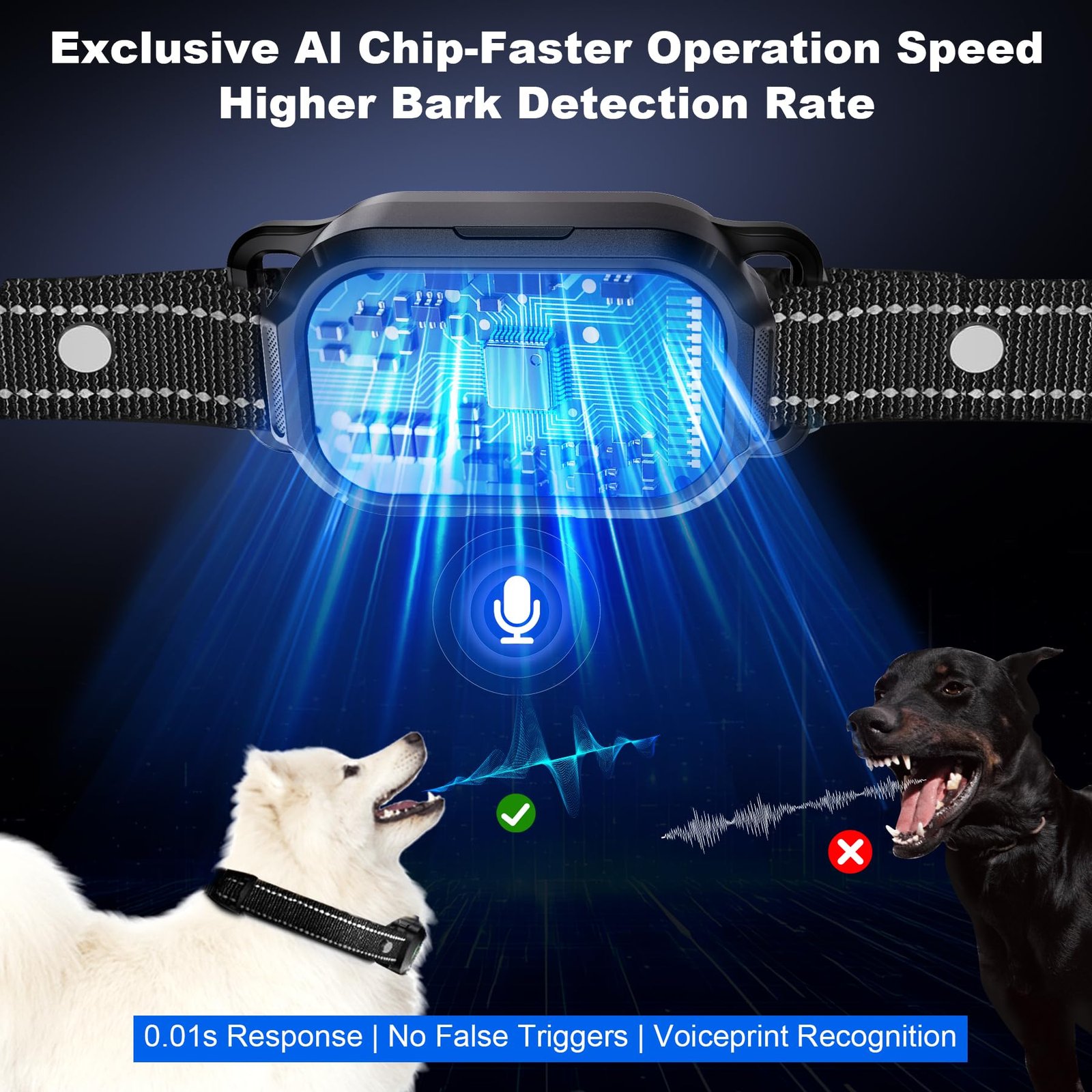 Dog Bark Collar with Remote Control,Smart 2-in-1 Automatic & Manual Anti Barking Dog Training Collar with Beep,Vibration,Static Modes for Large Medium Small Dogs,5 Adjustable Sensitivity - Image 6